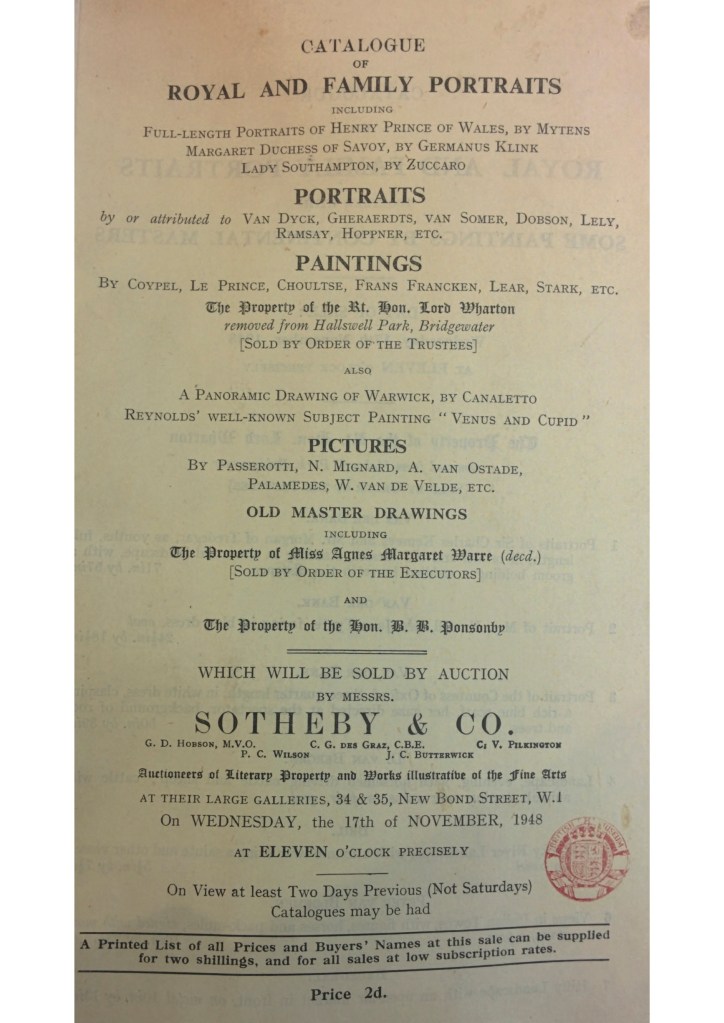 1948 Sales Catalogue