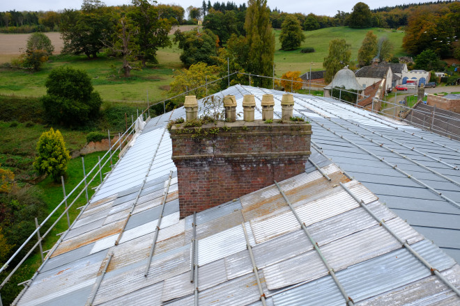 The meagre, and often missing, chimney pots of the twentieth century before replacement.