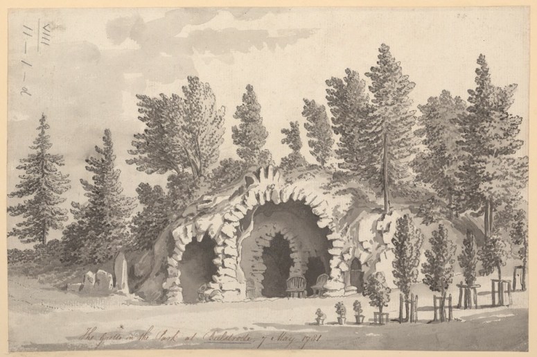 Mrs Mary Delany’s 1781 designs for a grotto at Bulstrode Park (originally built for Judge Jefferys) for the Duchess of Portland. 